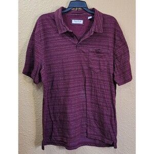 English Laundry Mens Button Up SS Collared Golf Polo Shirt Size XL Red Striped